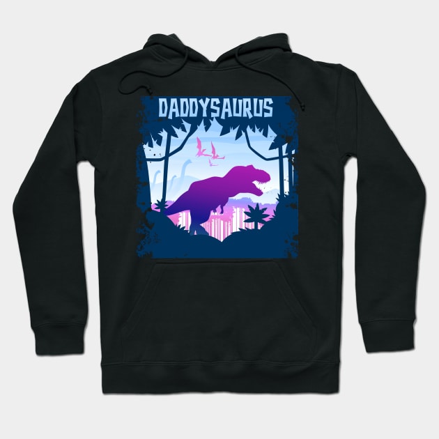 Daddysaurs T-Rex Daddy Saurus Matching Dinosaur Hoodie by PinkyTree